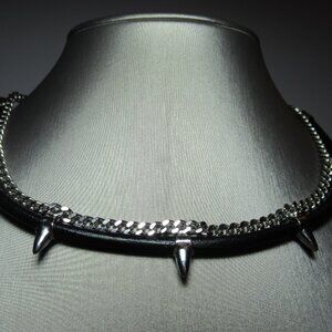 New Choker Spikes Chain Layered Collar Vince Camuto Studs Bullet Proof NWT